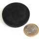 slip-resistant rubber coated round base magnet with threaded stud 43mm