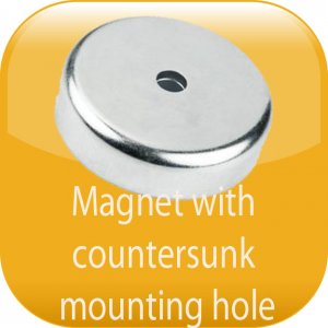 Magnet with countersunk mounting hole