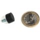 slip-resistant rubber coated round base magnet with a threaded rod Ø12mm