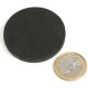 slip-resistant rubber coated round base magnet with drilled hole Ø1,69in